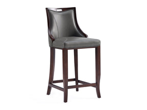 Emperor Faux Leather Barstool in Pebble Grey - Ornate Home