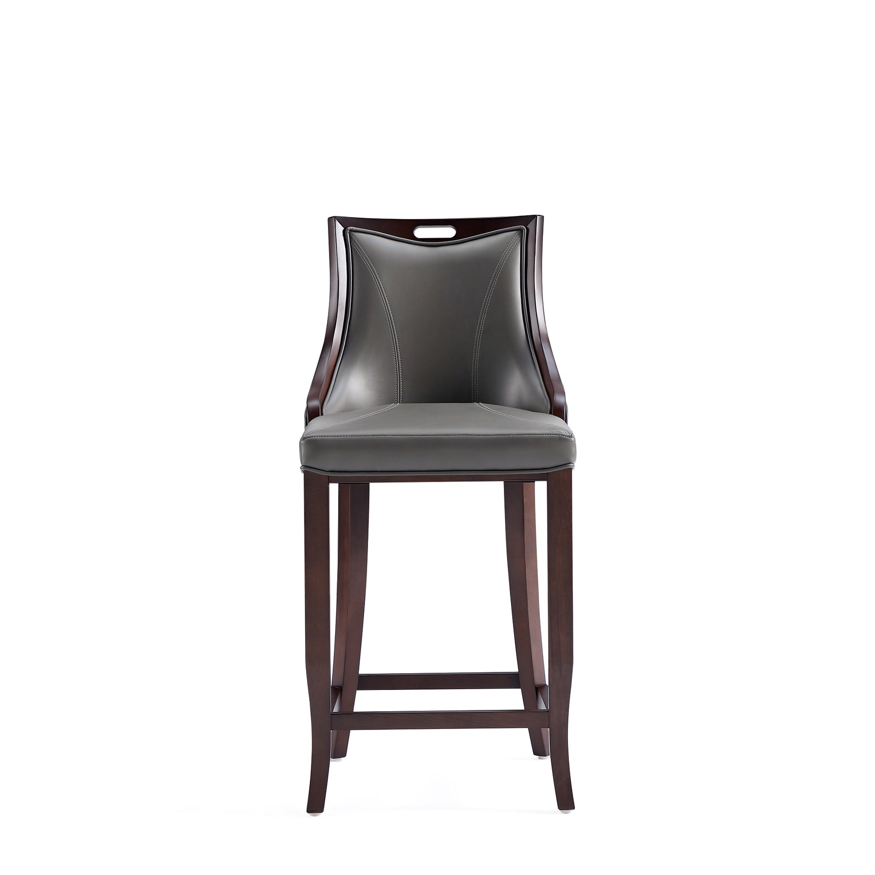 Emperor Faux Leather Barstool in Pebble Grey - Ornate Home