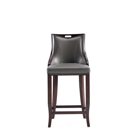 Emperor Faux Leather Barstool in Pebble Grey - Ornate Home