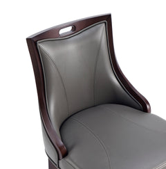Emperor Faux Leather Barstool in Pebble Grey - Ornate Home