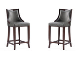 Emperor Faux Leather Barstool in Pebble Grey (set of 2) - Ornate Home
