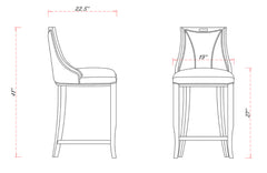 Emperor Faux Leather Barstool in Pebble Grey (set of 2) - Ornate Home