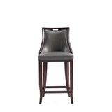 Emperor Faux Leather Barstool in Pebble Grey (set of 2) - Ornate Home