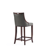 Emperor Faux Leather Barstool in Pebble Grey (set of 2) - Ornate Home