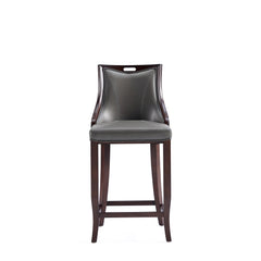 Emperor Faux Leather Barstool in Pebble Grey (set of 3) - Ornate Home