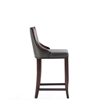 Emperor Faux Leather Barstool in Pebble Grey (set of 3) - Ornate Home