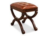 Empire Brown Stool With Leather - Ornate Home