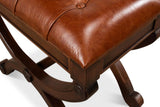 Empire Brown Stool With Leather - Ornate Home