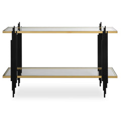 Empire Cityscape Black/Gold Console Table - Ornate Home