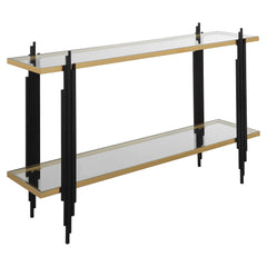 Empire Cityscape Black/Gold Console Table - Ornate Home