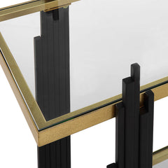 Empire Cityscape Black/Gold Console Table - Ornate Home