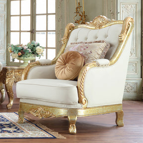 Empire Luxe Metallic Gold 3-Pc Living Room Set / HD-SLC93630 - Ornate Home