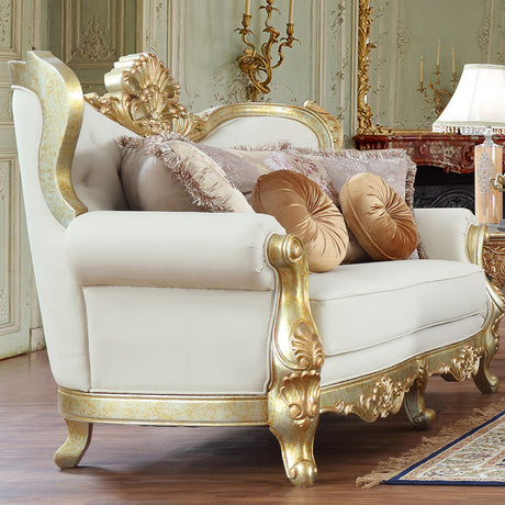 Empire Luxe Metallic Gold Loveseat / HD-L93630 - Ornate Home