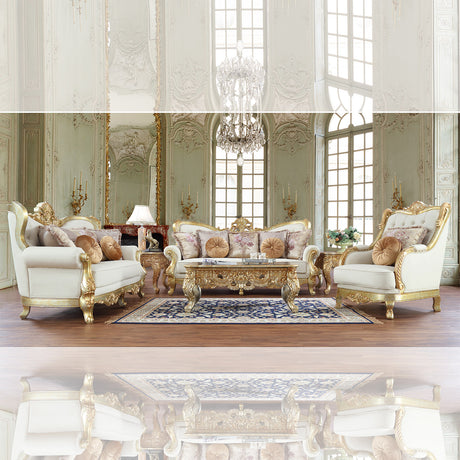 Empire Luxe Metallic Gold Sofa / HD-S93630 - Ornate Home