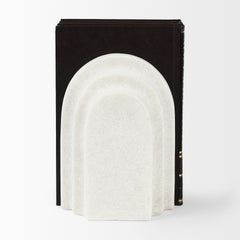Empire White Granite Resin Arc Book End Set - Ornate Home