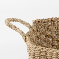Emra Light Brown Seagrass Rectangular Basket with Handles (Set of 3) - Ornate Home