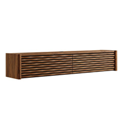 Emric Walnut Wave 71" Wall-Mounted TV Cabinet - Ornate Home