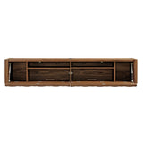 Emric Walnut Wave 71" Wall-Mounted TV Cabinet - Ornate Home