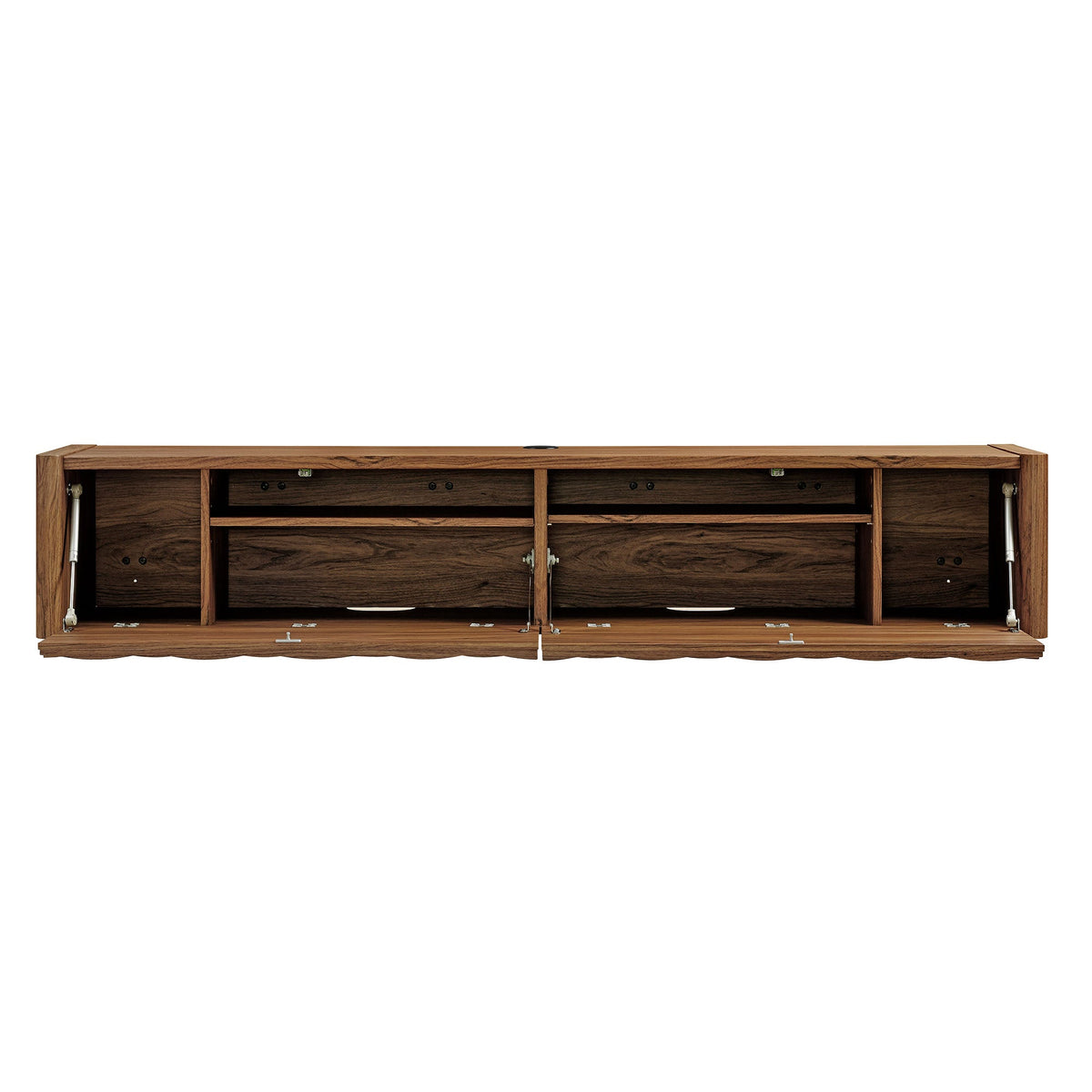 Emric Walnut Wave 71" Wall-Mounted TV Cabinet - Ornate Home