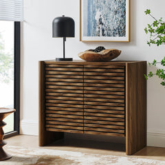Emric Walnut Wave Accent Cabinet - Ornate Home