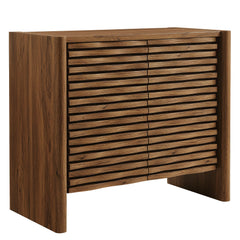 Emric Walnut Wave Accent Cabinet - Ornate Home