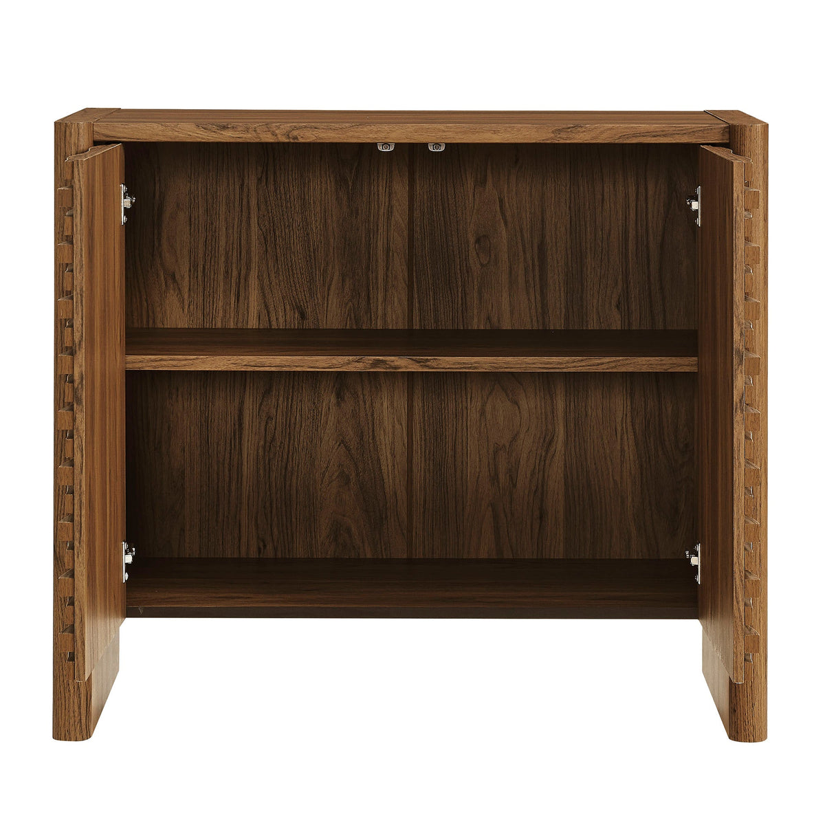 Emric Walnut Wave Accent Cabinet - Ornate Home