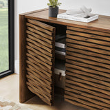 Emric Walnut Wave Accent Cabinet - Ornate Home