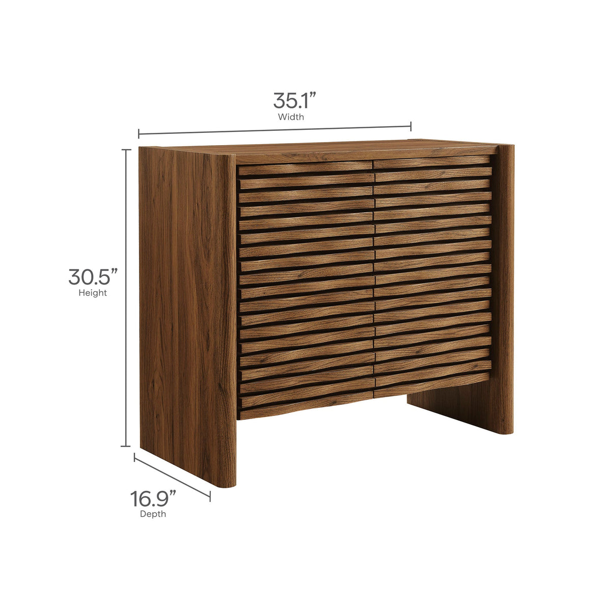 Emric Walnut Wave Accent Cabinet - Ornate Home