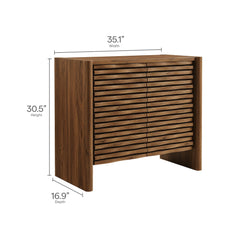 Emric Walnut Wave Accent Cabinet - Ornate Home