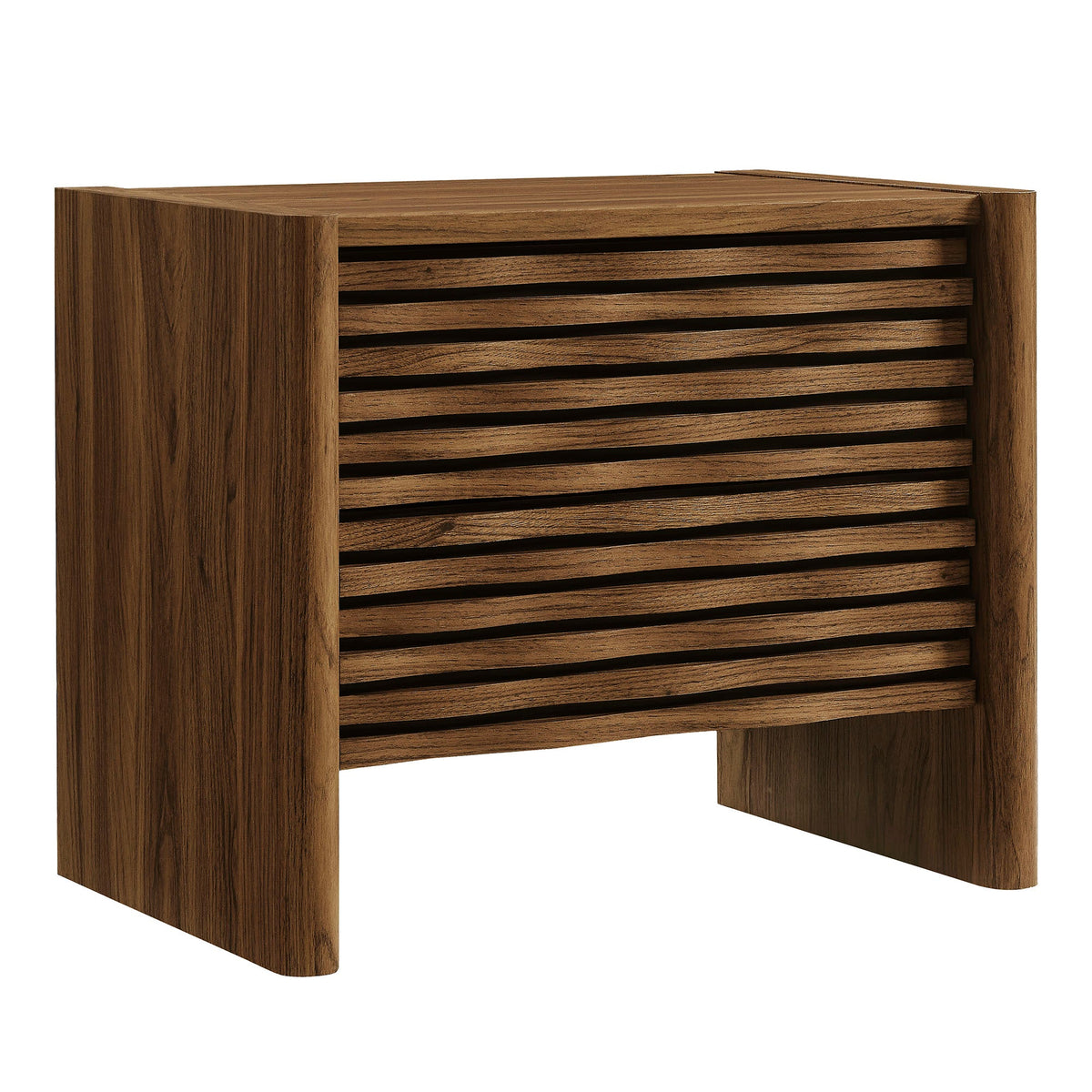 Emric Walnut Wave Nightstand - Ornate Home