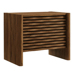 Emric Walnut Wave Nightstand - Ornate Home