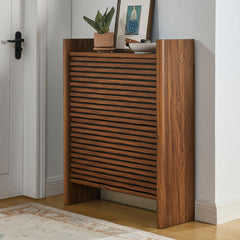 Emric Walnut Wave Shoe Cabinet - Ornate Home