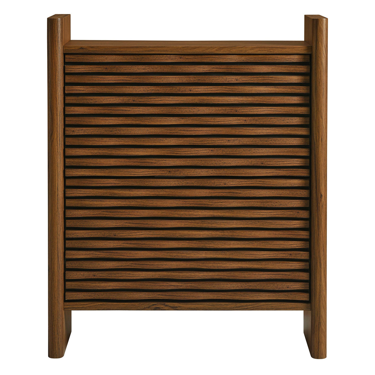 Emric Walnut Wave Shoe Cabinet - Ornate Home