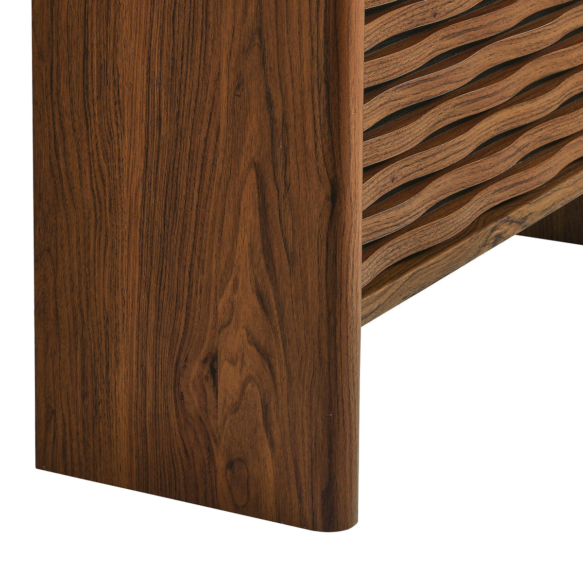 Emric Walnut Wave Shoe Cabinet - Ornate Home