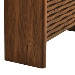 Emric Walnut Wave Shoe Cabinet - Ornate Home