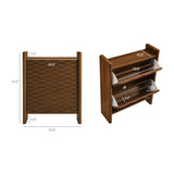 Emric Walnut Wave Shoe Cabinet - Ornate Home