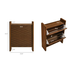 Emric Walnut Wave Shoe Cabinet - Ornate Home