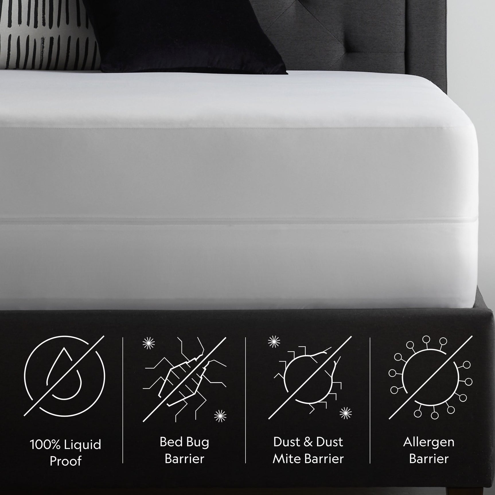 Encase 360° White Split King Mattress Protector - Ornate Home