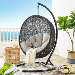 Encase Beige Swing Outdoor Patio Lounge Chair - Ornate Home