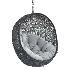 Encase Black/Gray Sunbrella Fabric Swing Outdoor Patio Lounge Chair Without Stand - Ornate Home