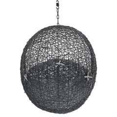 Encase Black/Gray Sunbrella Fabric Swing Outdoor Patio Lounge Chair Without Stand - Ornate Home