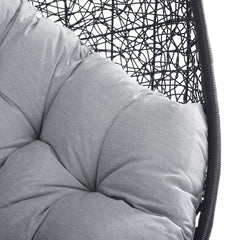 Encase Black/Gray Sunbrella Fabric Swing Outdoor Patio Lounge Chair Without Stand - Ornate Home