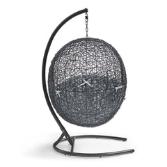 Encase Black/Gray Sunbrella Swing Outdoor Patio Lounge Chair - Ornate Home
