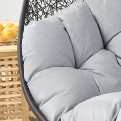 Encase Black/Gray Sunbrella Swing Outdoor Patio Lounge Chair - Ornate Home