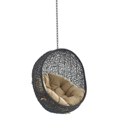 Encase Black/Mocha Swing Outdoor Patio Lounge Chair Without Stand - Ornate Home