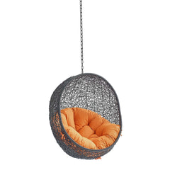 Encase Black/Orange Swing Outdoor Patio Lounge Chair Without Stand - Ornate Home