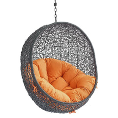 Encase Black/Orange Swing Outdoor Patio Lounge Chair Without Stand - Ornate Home