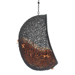 Encase Black/Orange Swing Outdoor Patio Lounge Chair Without Stand - Ornate Home