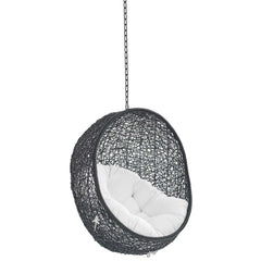 Encase Black/White Sunbrella Fabric Swing Outdoor Patio Lounge Chair Without Stand - Ornate Home