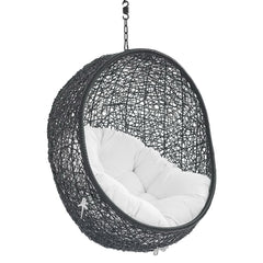 Encase Black/White Sunbrella Fabric Swing Outdoor Patio Lounge Chair Without Stand - Ornate Home